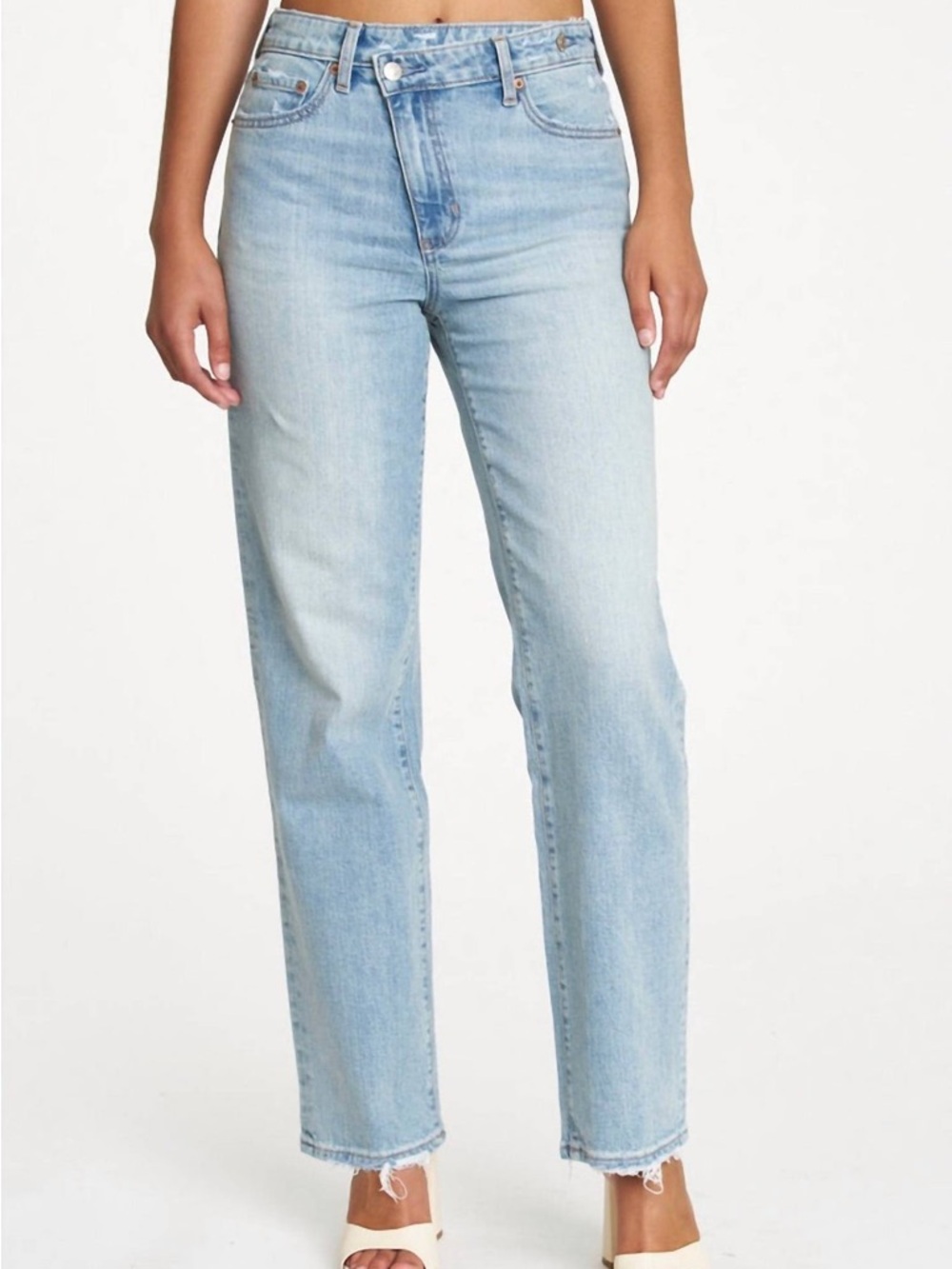 Daze Sz 26 Sun Crossover High Rise Vintage Straight Jeans In Bubble Bath